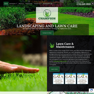Champion Lawn Care website