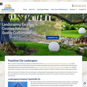 Lanier Yardscapes website screenshot