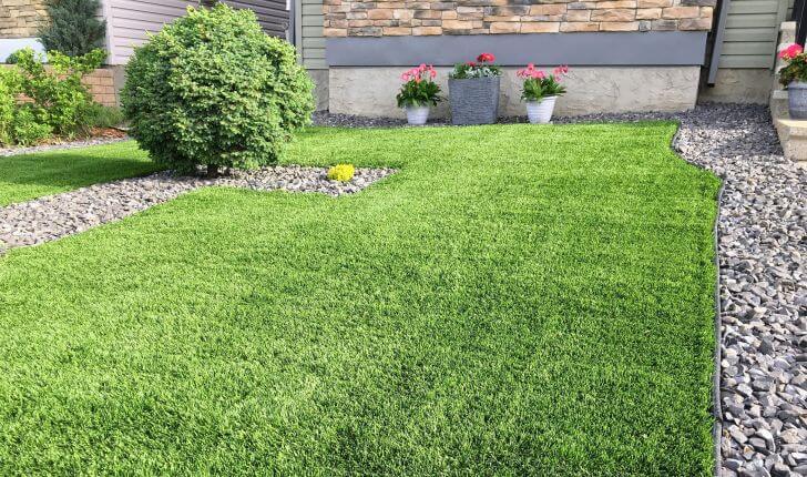 Lush yard lawn started with hydroseeding.