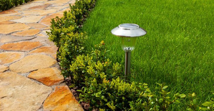 Natural stone pathway in the backyard..