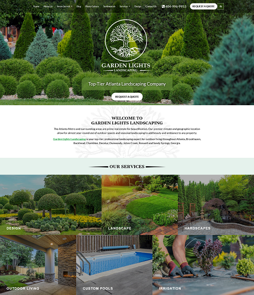 About Garden Lights Landscaping website