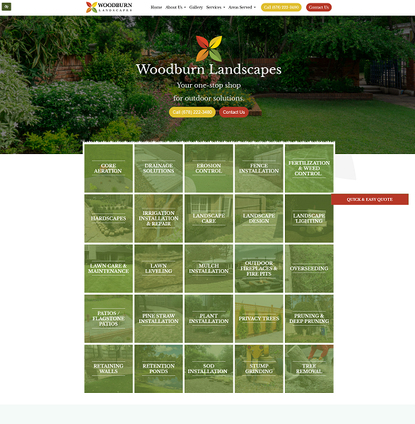 Woodburn Landscapes website