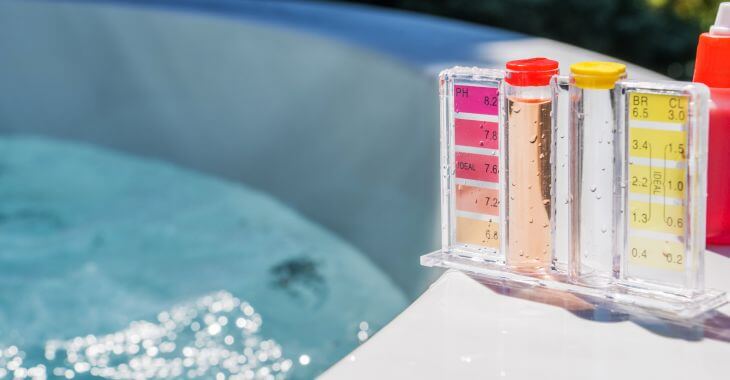 A pool water testing kit 