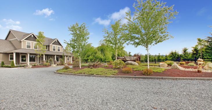 A house with a grave driveway