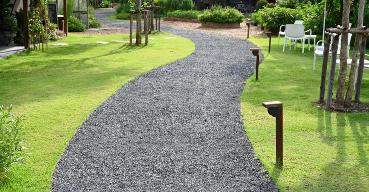 A road base gravel path in a park