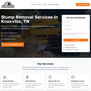Knoxville Stump Grinding website screenshot