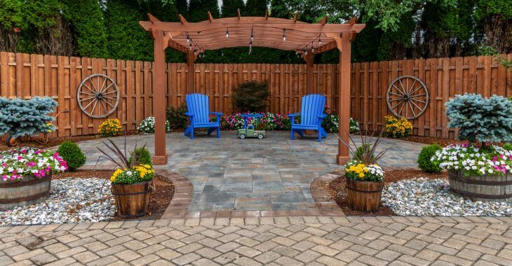 backyard with paved patio